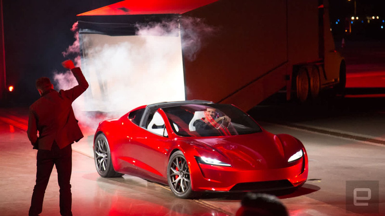 The sleek New Tesla Roadster sports car