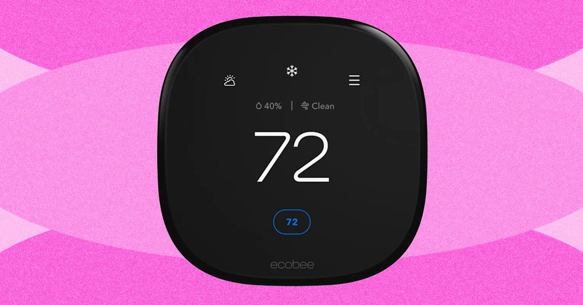 The sleek Ecobee smart thermostat device