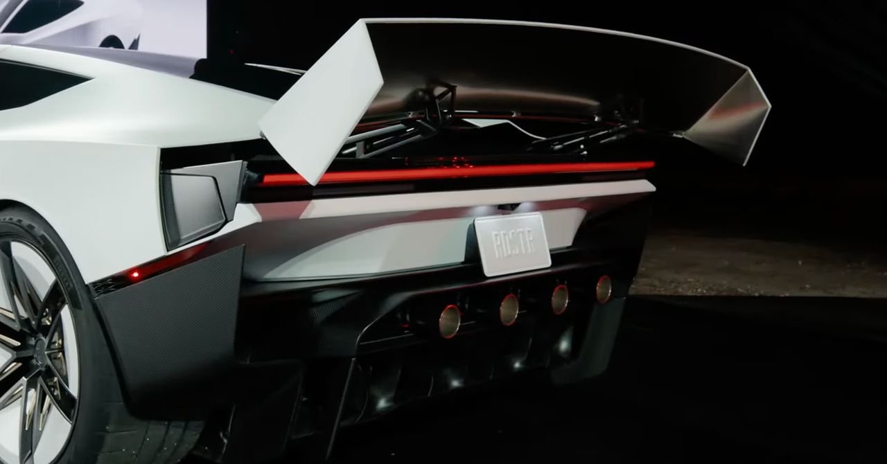 The sleek Tesla Roadster 2 sports car