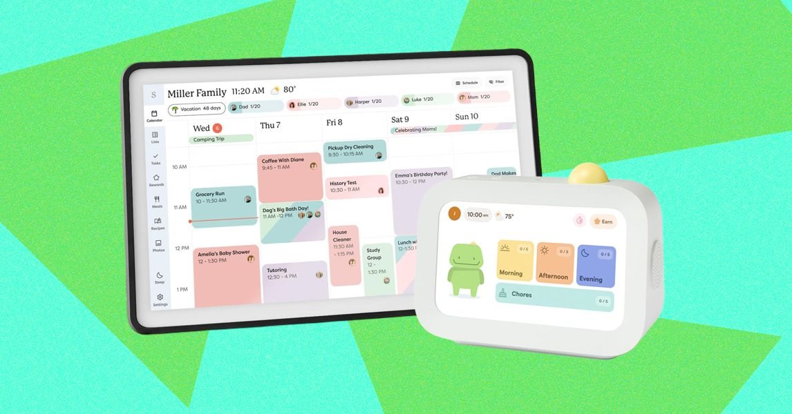 Modern digital wall calendar display