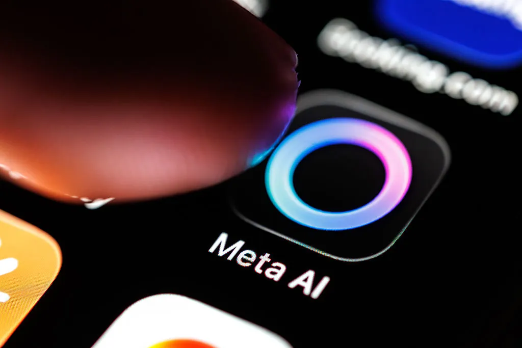 Meta logo and AI training text