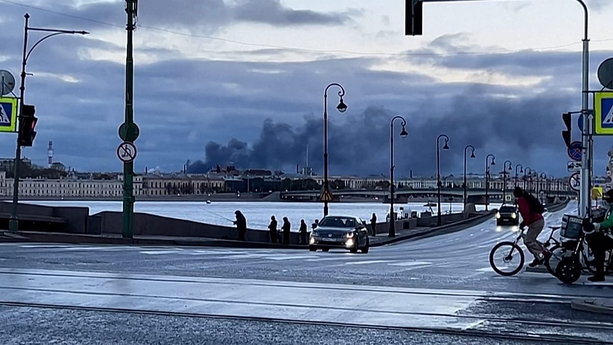 smoke rising after drone attacks