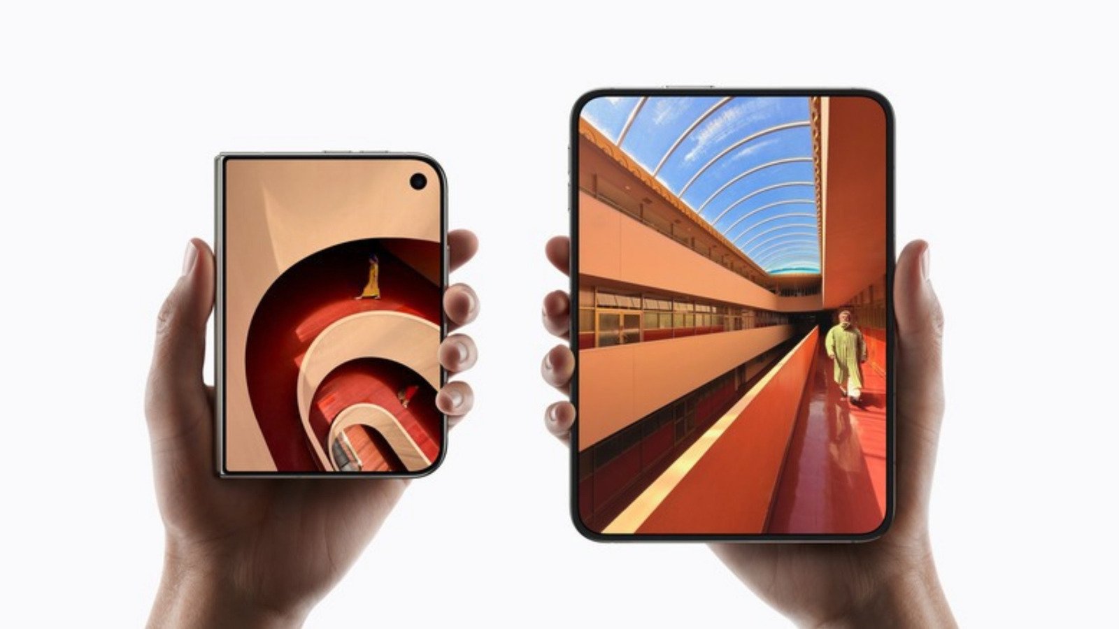 sleek foldable phone on table