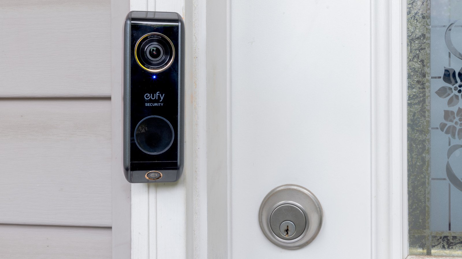modern smart video doorbell installed
