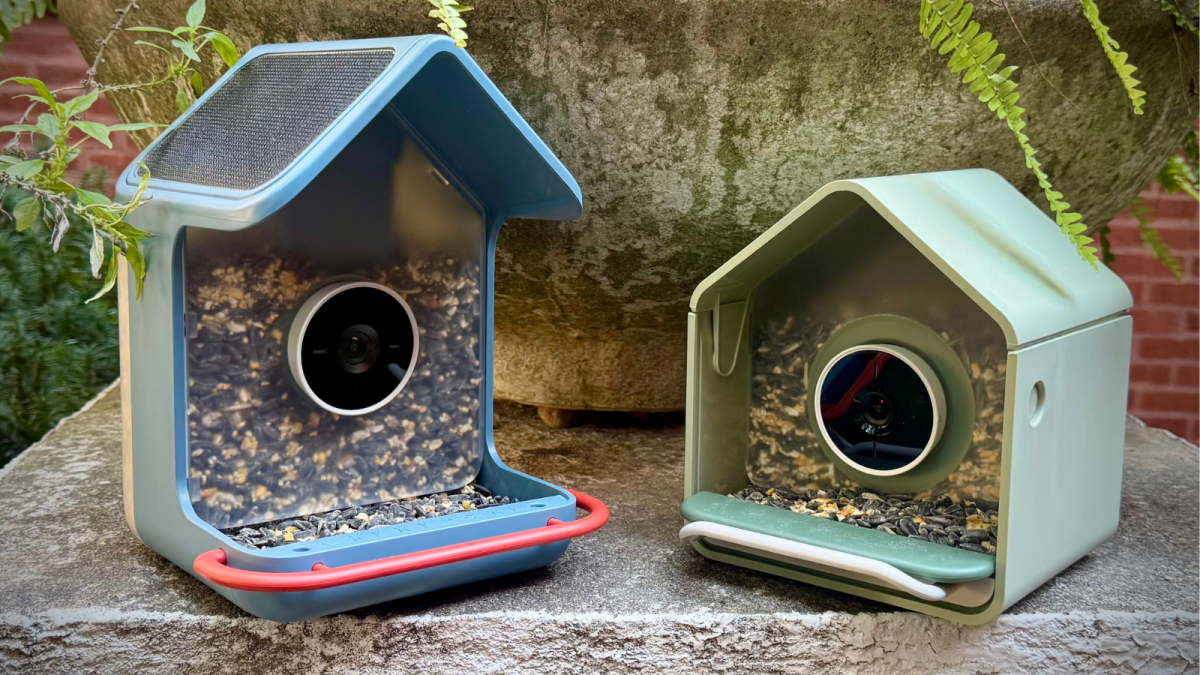 smart bird feeders on display