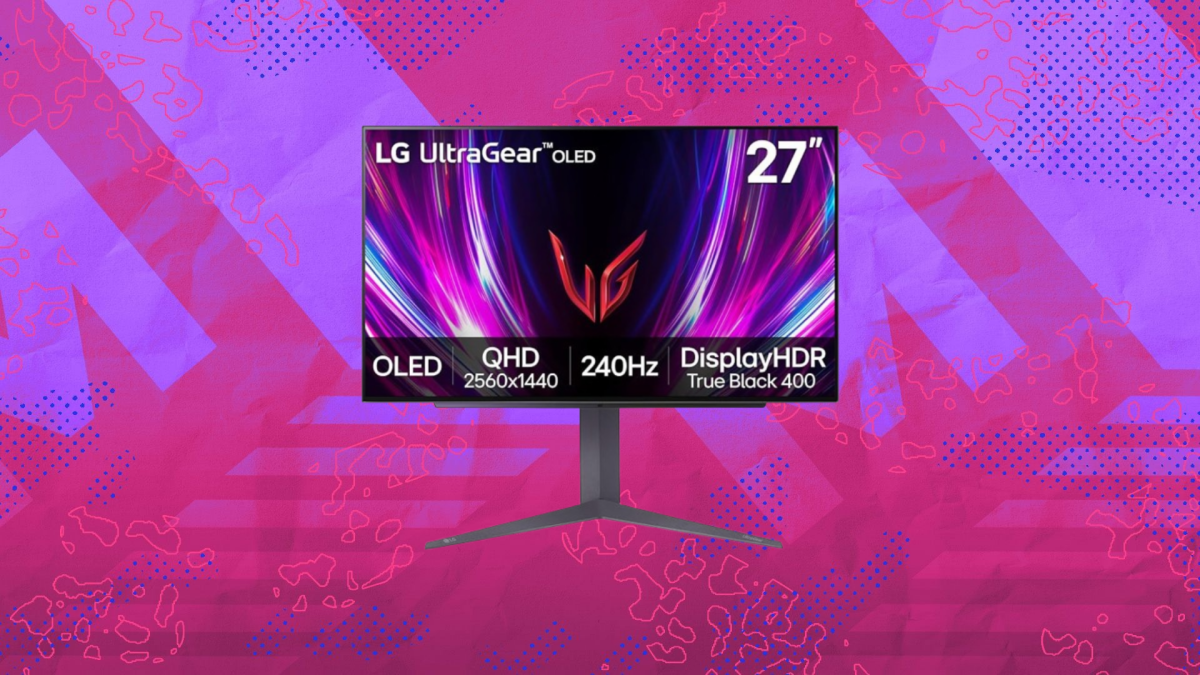 LG UltraGear OLED monitor setup on desk
